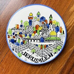 Vintage Jerusalem Ceramic Souvenir Plate